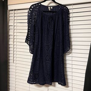 Navy Blue Lacy Dress